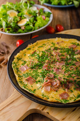 Ham and egg omelette