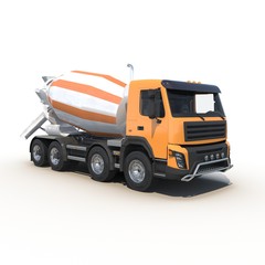 Fototapeta na wymiar Concrete Mixer Truck isolated on white 3D Illustration