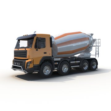 Concrete Mixer Truck isolated on white 3D Illustration