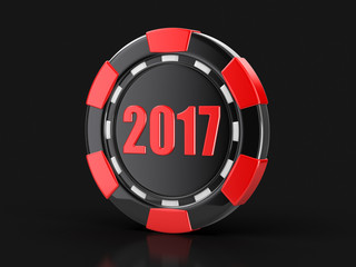 chip of casino 2017. Image with clipping path