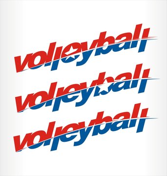 Volleyball logo vector, volleyball word text.