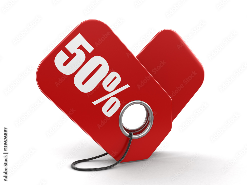 Poster label 50%. image with clipping path