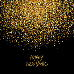 Gold glitter confetti background Happy New Year