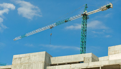 image of house construction on sky background close up