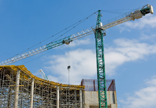 image of house construction on sky background close up