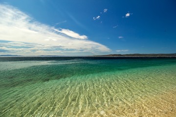 Beautiful, blue clear transparent water in the Adriatic sea