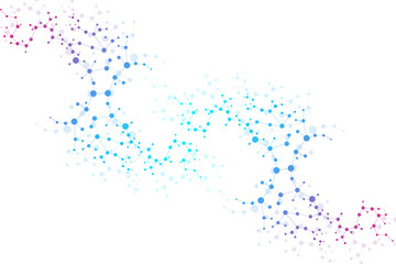 Structure molecule and communication Dna, atom, neurons. Science concept for your design. Connected lines with dots. Medical, technology, chemistry, science background. Vector illustration.