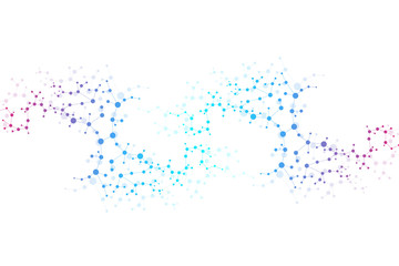 Structure molecule and communication Dna, atom, neurons. Science concept for your design. Connected lines with dots. Medical, technology, chemistry, science background. Vector illustration.