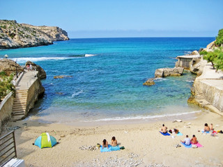 Fototapeta na wymiar Bay Cala Clara sign, Majorca