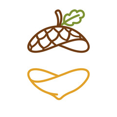 Autumn acorn line icon. © kaer_fstock