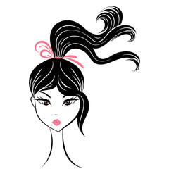 face glamorous girl cartoon