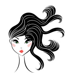 face glamorous girl cartoon