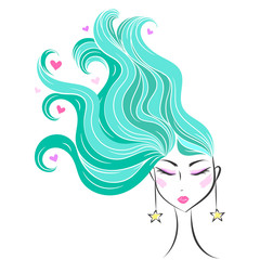 face glamorous girl cartoon