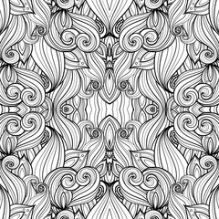Vector Seamless Abstract Black and White Tribal Pattern