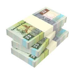 Egyptian pounds isolated on white background. 3D illustration.