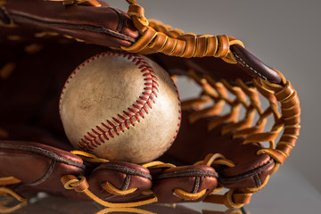 Baseball Glove and Ball