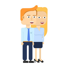 Businessmen and businesswoman characters smiling isolated. Vector illustration in flat design.