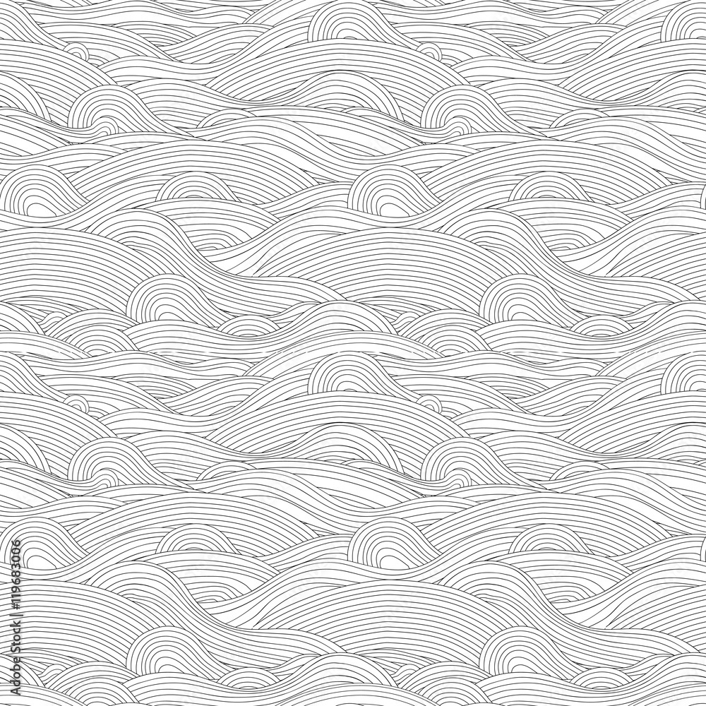 Poster seamless unusual pattern with waves.