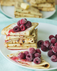Stack of homemade pancakes