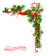 Holiday decorations with Christmas tree