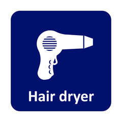 Hair dryer vector icon for web and mobile