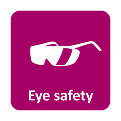 Eye safety glasses vector icon for web and mobile