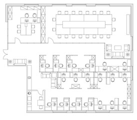 Standard office furniture symbols set