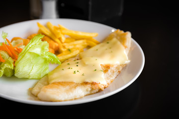 Fish Steak with Salad