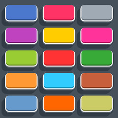 Flat blank web button rounded rectangle icon