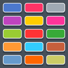 Flat blank web button rounded rectangle icon