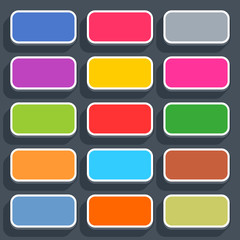 Flat blank web button rounded rectangle icon