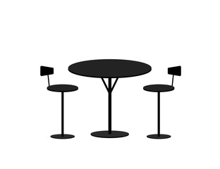 High table with bar chairs