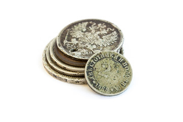 Old expired coins. Bulgarian coins and silver coins