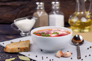 Borsch. Traditional Russian and Ukrainian vegetable soup