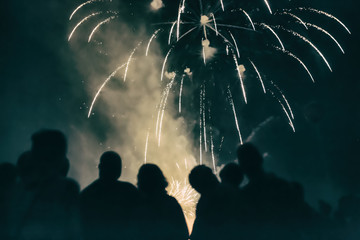 Crowd watching foreworks