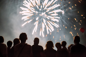 Crowd watching fireworks © NDABCREATIVITY