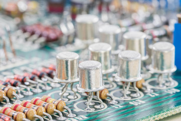 Condensers and Resistor assembly on the circuit board