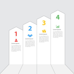 four steps sequence infographic layout concept vector illustration