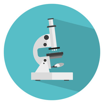 Microscope Icon Vector. Microscope Icon Art. Microscope Icon Picture. Microscope  Icon Image. Microscope Icon Flat. Microscope icon app. Microscope vector  design. Flat circle icon with long shadow Stock Vector | Adobe Stock