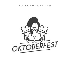 Vector illustration design Emblem Oktoberfest. Festivities in Germany. Oktoberfest Celebration