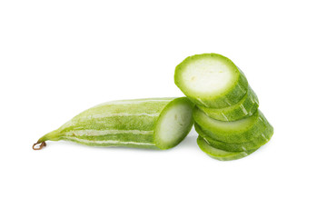 Snake gourd on white background