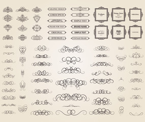 Wicker lines and old decor elements in vector.