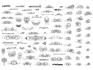 Wicker lines and old decor elements in vector.