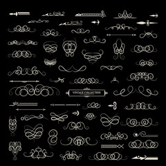Wicker lines and old decor elements in vector.