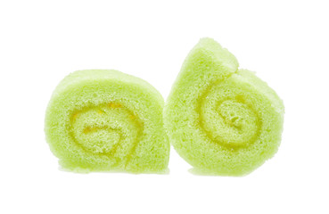 fancy jam roll on white background