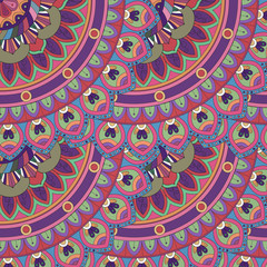 Ornate floral seamless texture, endless pattern with vintage mandala elements.