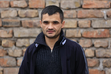 Obraz premium Unemployed guy, homeless man