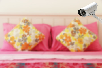 CCTV system security in the bedroom.