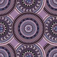 Ornate floral seamless texture, endless pattern with vintage mandala elements.