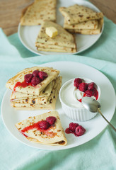 Stack of homemade pancakes